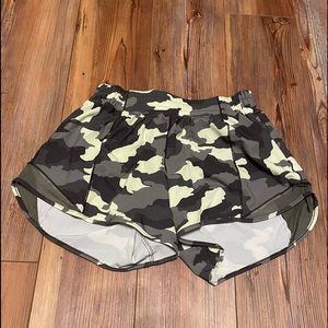 Green and Yellow Hotty Hot Lululemon Shorts